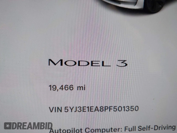 2023 Tesla Model 3 с VIN 5YJ3E1EA8PF501350, выставлен на аукционе IAAI как лот 42500841 с пробегом 19 466 миль миль и . История ставок и продаж доступна на DreamBid. Изображение 15.