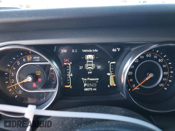 2021 Jeep Wrangler Unlimited Willys with VIN 1C4HJXDG9MW594591, listed as a Copart auction lot 81740454 with 48,070 mi miles and Salvage title. Bid and sale history available at DreamBid. Image 9.