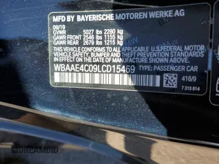 2020 BMW 8 Series 840i with VIN WBAAE4C09LCD15469, listed as a Copart auction lot 40726543 with 10,271 mi miles. Bid and sale history available at carsss.com. Image 12.