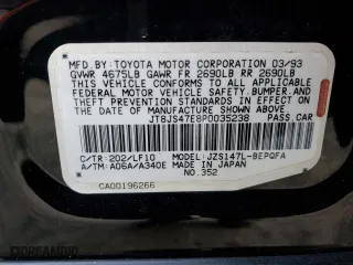 1993 Lexus GS 300 with VIN JT8JS47E8P0035238, listed as a Copart auction lot 41337235 with 164,464 mi miles and Salvage Title. Bid and sale history available at carsss.com. Image 14.