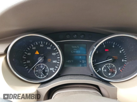 2008 Mercedes-Benz R 3.5L with VIN 4JGCB65EX8A082965, listed as a Copart auction lot 53811395 with 124,483 mi miles and Salvage title. Bid and sale history available at DreamBid. Image 9.