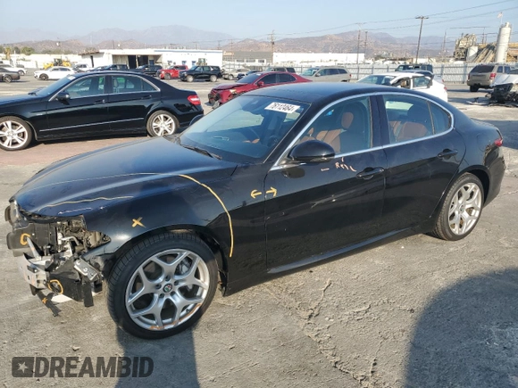 2019 Alfa Romeo Giulia Ti Sport with VIN ZARFAMBN2K7605032, listed as a Copart auction lot 76112464 with 63,046 mi miles and Salvage Title. Bid and sale history available at carsss.com. Image 1.