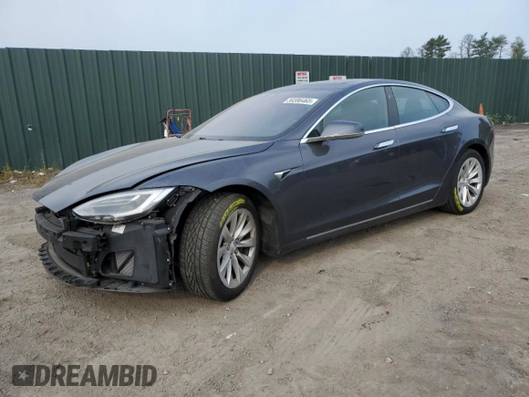 2018 Tesla Model S 75D with VIN 5YJSA1E20JF283959, listed as a Copart auction lot 59386465 with 75,078 mi miles and Salvage title. Bid and sale history available at DreamBid. Image 1.