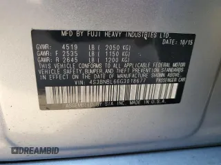 2016 Subaru Legacy 2.5i Limited with VIN 4S3BNBL66G3018677, listed as a Copart auction lot 59331533 with 96,345 mi miles. Bid and sale history available at carsss.com. Image 13.