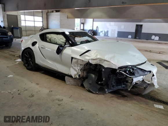 2023 Toyota GR Supra 3.0 with VIN WZ1DB0G08PW058285, listed as a Copart auction lot 54500434 with 0 mi miles and Salvage Title. Bid and sale history available at carsss.com. Image 4.