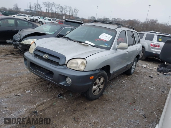 2005 Hyundai Santa Fe GLS with VIN KM8SC13D05U955011, listed as a IAAI auction lot 41496442 with 1 mi miles. Bid and sale history available at carsss.com. Image 2.