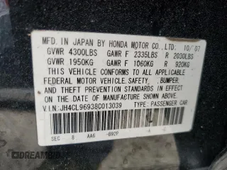 2008 Acura TSX Nav with VIN JH4CL96938C013039, listed as a Copart auction lot 47817355 with 113,606 mi miles and Salvage Title. Bid and sale history available at carsss.com. Image 13.