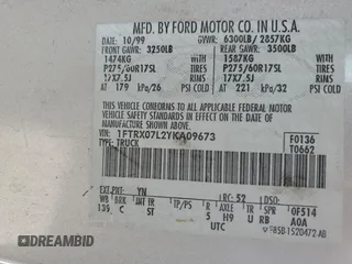 2000 Ford F-150 XL with VIN 1FTRX07L2YKA09673, listed as a Copart auction lot 48177615 with Not provided miles and Salvage title. Bid and sale history available at DreamBid. Image 12.