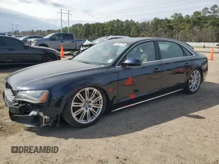 2013 Audi A8 L 4.0L with VIN WAUR2AFDXDN019789, listed as a Copart auction lot 46630275 with 108,681 mi miles and Clean Title. Bid and sale history available at carsss.com. Image 1.