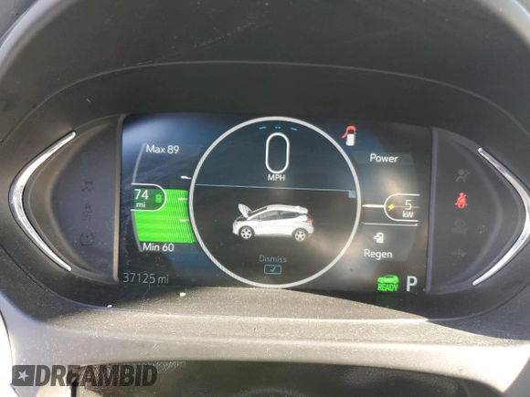 2018 Chevrolet Bolt EV LT with VIN 1G1FW6S02J4111709, listed as a Copart auction lot 87593035 with 37,125 mi miles and Salvage Title. Bid and sale history available at carsss.com. Image 9.