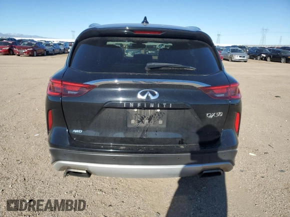 2019 Infiniti QX50 Essential with VIN 3PCAJ5M31KF133096, listed as a Copart auction lot 50340905 with 77,112 mi miles and Salvage Title. Bid and sale history available at DreamBid. Image 6.