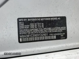 2014 BMW 3 Series 320i with VIN WBA3B1C59EK132901, listed as a Copart auction lot 50407035 with 91,615 mi miles and Salvage Title. Bid and sale history available at carsss.com. Image 12.