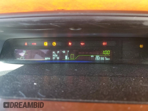 2012 Toyota Prius Two with VIN JTDZN3EU5C3036971, listed as a Copart auction lot 52208535 with 192,367 mi miles and Salvage Title. Bid and sale history available at DreamBid. Image 9.