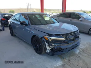 2025 Honda Civic Sport with VIN 2HGFE2F54SH542602, listed as a IAAI auction lot 42068927 with 7,110 mi miles and . Bid and sale history available at DreamBid. Image 1.