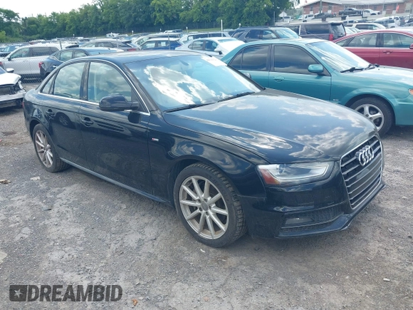 2014 Audi A4 Premium Plus with VIN WAUFFBFL0EN043699, listed as a IAAI auction lot 42766129 with 100,247 mi miles and . Bid and sale history available at DreamBid. Image 1.