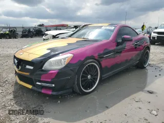2016 Mercedes-Benz SLK 350 with VIN WDDPK5HA3GF115546, listed as a Copart auction lot 56627415 with 100,429 mi miles and Salvage title. Bid and sale history available at DreamBid. Image 1.