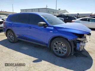 2024 Acura MDX w/A-Spec Package with VIN 5J8YE1H00RL005047, listed as a Copart auction lot 60940675 with 14,032 mi miles and Salvage title. Bid and sale history available at DreamBid. Image 4.