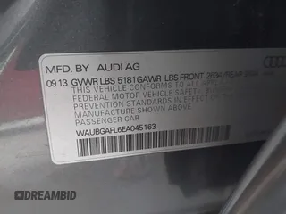 2014 Audi S4 Premium Plus with VIN WAUBGAFL6EA045163, listed as a IAAI auction lot 41987383 with 64,495 mi miles. Bid and sale history available at carsss.com. Image 9.