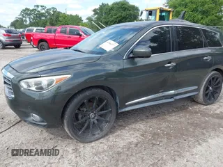 2013 Infiniti JX35 with VIN 5N1AL0MN8DC301195, listed as a IAAI auction lot 41886277 with 189,743 mi miles and . Bid and sale history available at DreamBid. Image 6.