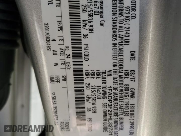 2017 Ford Focus SE with VIN 1FADP3F29HL327312, listed as a Copart auction lot 48533925 with 199,047 mi miles and Salvage Title. Bid and sale history available at carsss.com. Image 15.