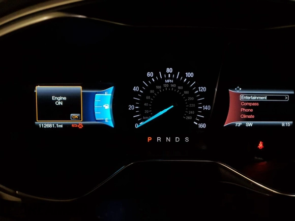 2016 Ford Fusion SE with VIN 3FA6P0H79GR281755, listed as a Copart auction lot 46574155 with 112,681 mi miles and Salvage Title. Bid and sale history available at DreamBid. Image 9.