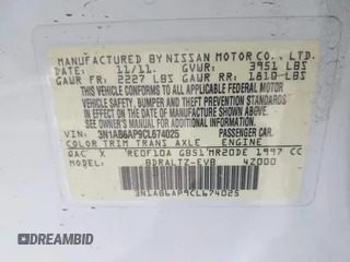 2012 Nissan Sentra SR with VIN 3N1AB6AP9CL674025, listed as a IAAI auction lot 42078736 with 131,244 mi miles and . Bid and sale history available at DreamBid. Image 9.