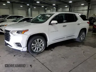 2019 Chevrolet Traverse Premier z VIN 1GNEVKKW2KJ116471, wystawiony jako Copart lot #52370115 z przebiegiem 129 535 mil mil oraz Szkoda całkowita • Salvage title. Historia ofert i sprzedaży dostępna na DreamBid. Obrazek 1.