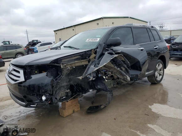 2013 Toyota Highlander Limited with VIN 5TDYK3EH1DS136606, listed as a Copart auction lot 45195505 with 0 mi miles and Salvage Title. Bid and sale history available at carsss.com. Image 1.