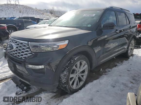 2021 Ford Explorer Platinum with VIN 1FM5K8HC0MGB44170, listed as a Copart auction lot 41874885 with 58,730 mi miles and Salvage Title. Bid and sale history available at carsss.com. Image 1.