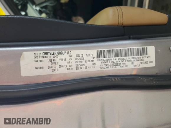 2014 Dodge Durango Citadel with VIN 1C4SDJET6EC339129, listed as a Copart auction lot 85273414 with 184,663 mi miles and Salvage Title. Bid and sale history available at DreamBid. Image 16.