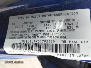 2013 Mazda 3 i Touring with VIN JM1BL1LPXD1795959, listed as a IAAI auction lot 42116268 with 100,412 mi miles and . Bid and sale history available at DreamBid. Image 9.
