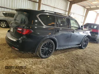 2018 Infiniti QX80 with VIN JN8AZ2NF1J9663887, listed as a Copart auction lot 66756394 with 81,628 mi miles and Salvage Title. Bid and sale history available at carsss.com. Image 3.