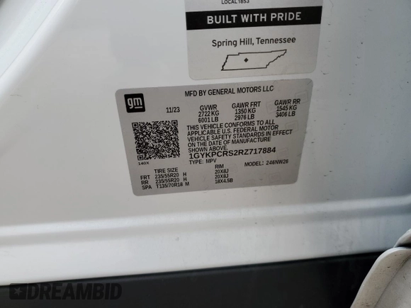 2024 Cadillac XT6 FWD Premium Luxury with VIN 1GYKPCRS2RZ717884, listed as a Copart auction lot 44048215 with 18,045 mi miles and Salvage Title. Bid and sale history available at carsss.com. Image 13.