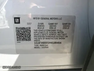 2017 Chevrolet Bolt EV Premier with VIN 1G1FX6S01H4189454, listed as a Copart auction lot 69521172 with 78,064 mi miles. Bid and sale history available at carsss.com. Image 13.