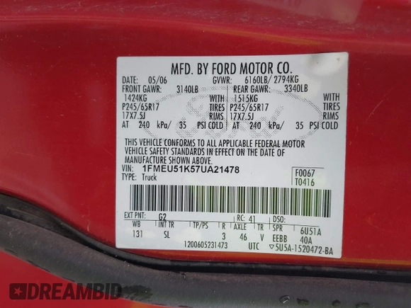 2007 Ford Explorer Sport Trac XLT with VIN 1FMEU51K57UA21478, listed as a IAAI auction lot 41905675 with 128,353 mi miles and . Bid and sale history available at DreamBid. Image 9.