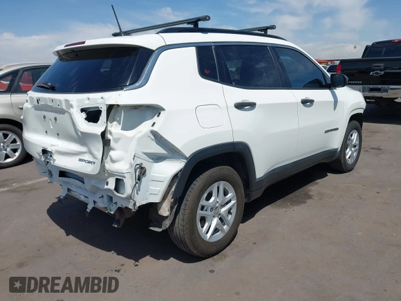 2020 Jeep Compass Sport with VIN 3C4NJCAB5LT253133, listed as a IAAI auction lot 42181816 with 76,255 mi miles and . Bid and sale history available at DreamBid. Image 4.