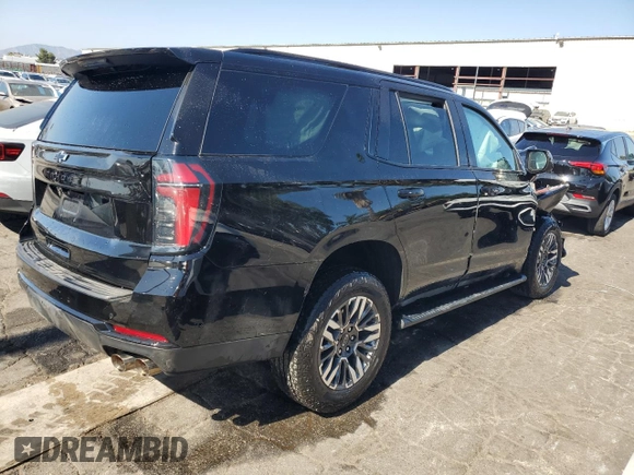 2025 Chevrolet Tahoe Z71 with VIN 1GNS6PRD8SR202788, listed as a Copart auction lot 63323005 with 14,824 mi miles and Clean title. Bid and sale history available at DreamBid. Image 3.