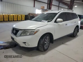 2014 Nissan Pathfinder SV with VIN 5N1AR2MN1EC685722, listed as a Copart auction lot 46117415 with 129,555 mi miles and Salvage Title. Bid and sale history available at carsss.com. Image 1.