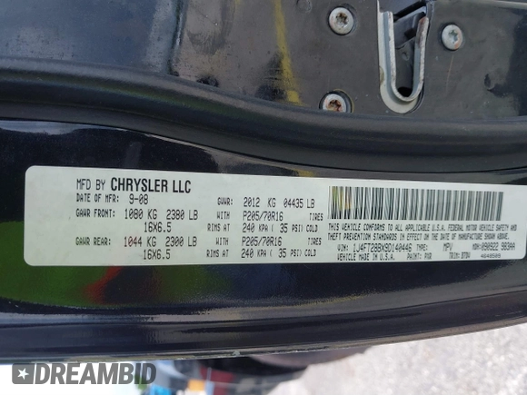 2009 Jeep Patriot Sport with VIN 1J4FT28BX9D140446, listed as a IAAI auction lot 40098694 with 202,342 mi miles and . Bid and sale history available at DreamBid. Image 9.