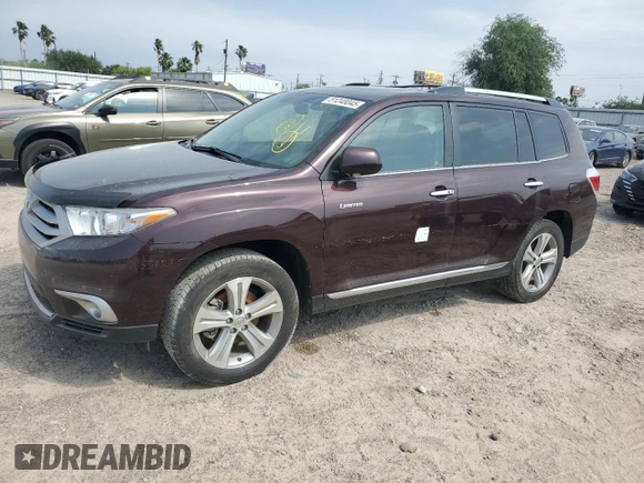 2012 Toyota Highlander Limited with VIN 5TDDK3EH9CS142991, listed as a Copart auction lot 51248045 with 0 mi miles and Salvage Title. Bid and sale history available at carsss.com. Image 1.