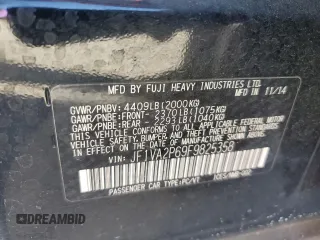 2015 Subaru WRX STI with VIN JF1VA2P69F9825358, listed as a Copart auction lot 46323585 with 86,250 mi miles and Salvage Title. Bid and sale history available at DreamBid. Image 13.