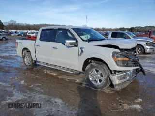 2024 Ford F-150 XLT with VIN 1FTFW3L80RKF63210, listed as a Copart auction lot 46525355 with 9,118 mi miles and Salvage Title. Bid and sale history available at DreamBid. Image 4.