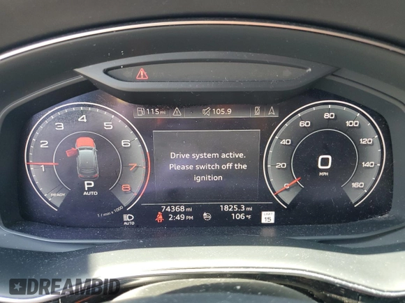 2020 Audi Q7 Prestige with VIN WA1VXAF77LD005098, listed as a Copart auction lot 64656425 with 74,368 mi miles and Clean title. Bid and sale history available at DreamBid. Image 9.