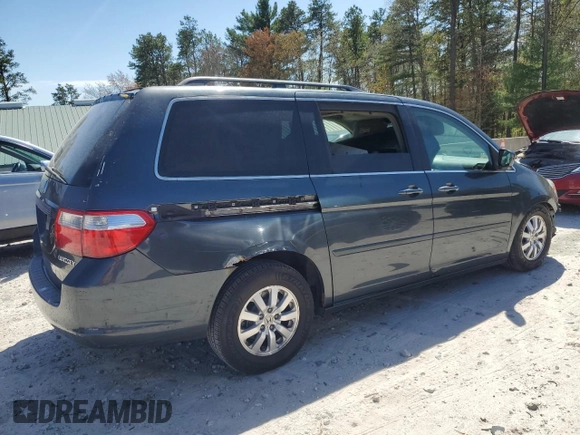 2005 Honda Odyssey EX-L z VIN 5FNRL38655B060017, wystawiony jako Copart lot #55337445 z przebiegiem 206 843 mil mil oraz Czysty tytuł • Clean title. Historia ofert i sprzedaży dostępna na DreamBid. Obrazek 3.