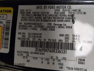 2013 Ford Fusion SE with VIN 3FA6P0H76DR336531, listed as a IAAI auction lot 41053464 with 202,050 mi miles. Bid and sale history available at carsss.com. Image 9.