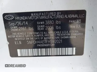 2015 Hyundai Elantra SE с VIN 5NPDH4AE7FH592021, выставлен на аукционе IAAI как лот 42251541 с пробегом Не указан миль и . История ставок и продаж доступна на DreamBid. Изображение 9.
