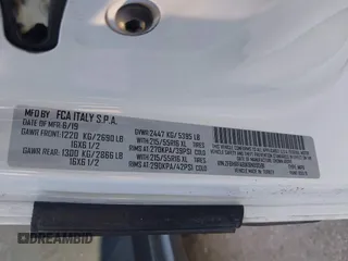 2019 Ram ProMaster City Cargo Tradesman z VIN ZFBHRFAB1K6N89591, wystawiony jako IAAI lot #41129142 z przebiegiem 63 225 mil mil oraz . Historia ofert i sprzedaży dostępna na DreamBid. Obrazek 9.