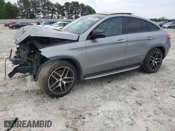 2016 Mercedes-Benz GLE 450 AMG with VIN 4JGED6EB2GA017633, listed as a Copart auction lot 55048555 with 193,229 mi miles and Salvage title. Bid and sale history available at DreamBid. Image 1.