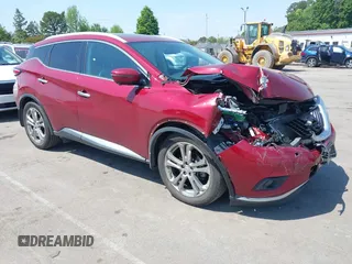 2018 Nissan Murano SV z VIN 5N1AZ2MHXJN141566, wystawiony jako IAAI lot #42070591 z przebiegiem 98 593 mil mil oraz . Historia ofert i sprzedaży dostępna na DreamBid. Obrazek 1.