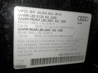 2020 Audi Q3 S line Prestige with VIN WA1FECF37L1009611, listed as a Copart auction lot 79943614 with 64,996 mi miles and Salvage Title. Bid and sale history available at carsss.com. Image 13.